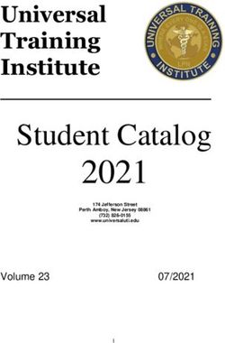 2021 Student Catalog - Universal Training Institute