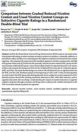 Comparison between Gradual Reduced Nicotine Content and Usual Nicotine Content Groups on Subjective Cigarette Ratings in a Randomized Double-Blind ...