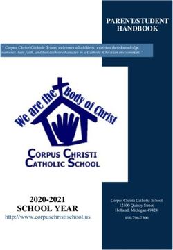 SCHOOL YEAR 2020 2021 Corpus Christi Catholic School