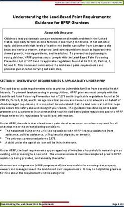 Understanding the Lead Based Paint Requirements: Guidance for HPRP Grantees