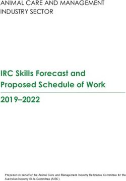 IRC Skills Forecast and Proposed Schedule of Work 2019-2022 - ANIMAL CARE AND MANAGEMENT INDUSTRY SECTOR