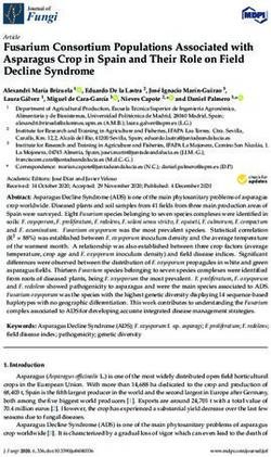 Fusarium Consortium Populations Associated with Asparagus Crop in Spain and Their Role on Field Decline Syndrome - MDPI