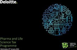 Pharma and Life Science Tax Programme - Wednesday 13th January 2021 - Deloitte