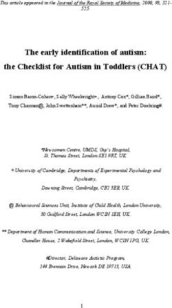 The early identification of autism: the Checklist for Autism in Toddlers (CHAT)