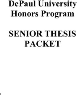 SENIOR THESIS PACKET DEPAUL UNIVERSITY HONORS PROGRAM