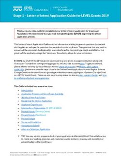 Stage 1 - Letter of Intent Application Guide for LEVEL Grants 2019