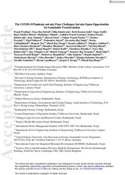 The COVID-19 Pandemic not only Poses Challenges, but also Opens Opportunities for Sustainable Transformation