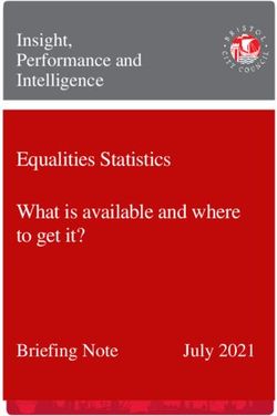 Equalities Statistics What is available and where to get it? - Insight, Performance and Intelligence - Briefing Note July 2021