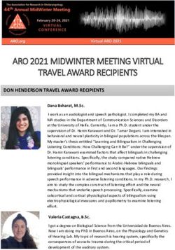 ARO 2021 MIDWINTER MEETING VIRTUAL TRAVEL AWARD RECIPIENTS