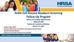 Sickle Cell Disease Newborn Screening Follow-Up Program