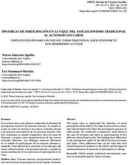 DINÁMICAS DE PARTICIPACIÓN EN LA VEJEZ. DEL ASOCIACIONISMO TRADICIONAL AL ACTIVISMO SIN CARNÉ