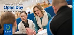 Open Day DUNEDIN TERTIARY - MONDAY 6 MAY - Tertiary Open Day 2019 booklet