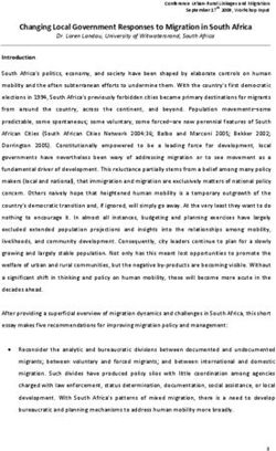 Changing Local Government Responses to Migration in South Africa