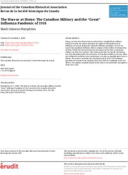 The Horror at Home: The Canadian Military and the "Great" Influenza Pandemic of 1918 - Érudit