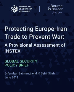 Protecting Europe-Iran Trade to Prevent War: A Provisional Assessment of INSTEX - European ...
