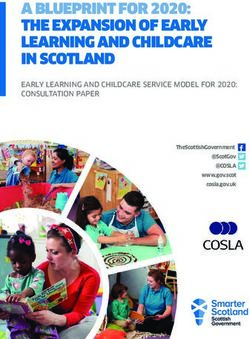 A BLUEPRINT FOR 2020: THE EXPANSION OF EARLY LEARNING AND CHILDCARE IN SCOTLAND - EARLY LEARNING AND CHILDCARE SERVICE MODEL FOR 2020: ...