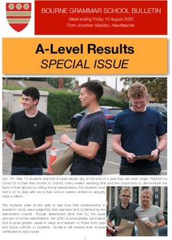 A-Level Results SPECIAL ISSUE - BOURNE GRAMMAR SCHOOL BULLETIN