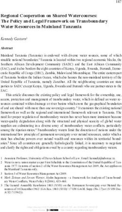 Regional Cooperation on Shared Watercourses: The Policy and Legal Framework on Transboundary Water Resources in Mainland Tanzania - Nomos ...