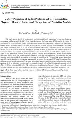 Victory Prediction of Ladies Professional Golf Association Players: Influential Factors and Comparison of Prediction Models - Sciendo