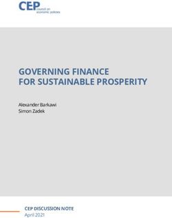 GOVERNING FINANCE FOR SUSTAINABLE PROSPERITY - CEP DISCUSSION NOTE April 2021 - Alexander Barkawi Simon Zadek