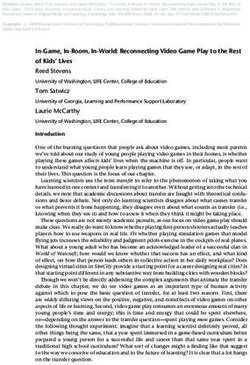 In-Game, In-Room, In-World: Reconnecting Video Game Play to the Rest of Kids' Lives Reed Stevens