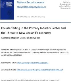 Counterfeiting in the Primary Industry Sector and the Threat to New Zealand's Economy