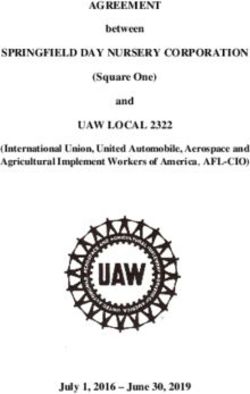 AGREEMENT SPRINGFIELD DAY NURSERY CORPORATION UAW LOCAL 2322 - between Square One and - July 1, 2016 - June 30, 2019 - International Union ...