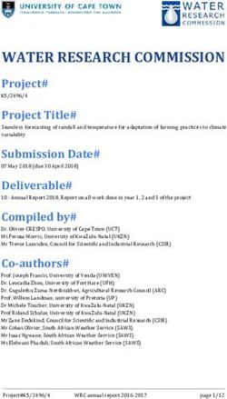 WATER RESEARCH COMMISSION - Project# - UCT