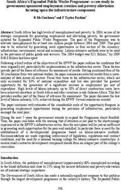 South Africa's Expanded Public Works Programme: a case study in government sponsored employment creation and poverty alleviation focusing upon the ...