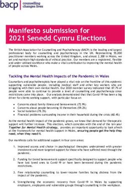 Manifesto submission for 2021 Senedd Cymru Elections - BACP