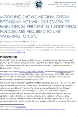 MODELING SHOWS VIRGINIA CLEAN ECONOMY ACT WILL CUT STATEWIDE EMISSIONS 35 PERCENT, BUT ADDITIONAL POLICIES ARE REQUIRED TO LIMIT WARMING TO 1.5 C