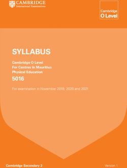 SYLLABUS 5016 Cambridge O Level For Centres in Mauritius Physical Education - Mauritius Examinations Syndicate