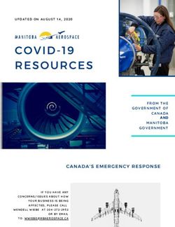 FROM THE GOVERNMENT OF CANADA AND MANITOBA GOVERNMENT - UPDATED ON AUGUST 14, 2020 - Manitoba Aerospace