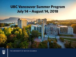 UBC Vancouver Summer Program July 14 - August 14, 2018