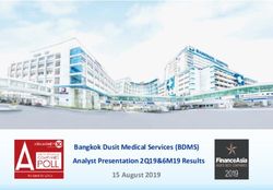 Bangkok Dusit Medical Services (BDMS) Analyst Presentation 2Q19&6M19 Results 15 August 2019