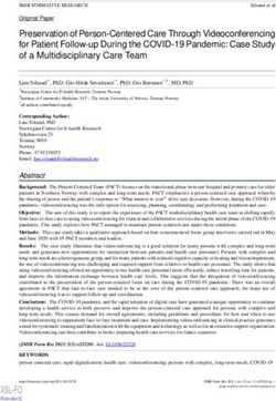 Preservation of Person-Centered Care Through Videoconferencing for Patient Follow-up During the COVID-19 Pandemic: Case Study of a ...
