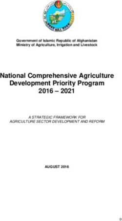 National Comprehensive Agriculture Development Priority Program 2016 2021
