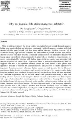 Why do juvenile fish utilise mangrove habitats?