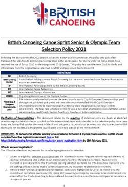 British Canoeing Canoe Sprint Senior & Olympic Team Selection Policy 2021