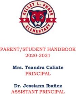 Mrs. Teandra Calixte Dr. Jessiann Ibañez - ASSISTANT PRINCIPAL PARENT/STUDENT HANDBOOK PRINCIPAL 2020-2021