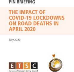 THE IMPACT OF COVID-19 LOCKDOWNS ON ROAD DEATHS IN APRIL 2020 - PIN BRIEFING - July 2020
