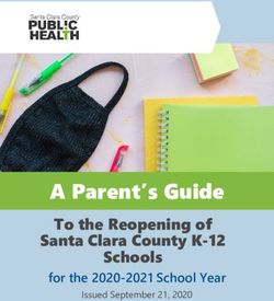 A Parent's Guide To the Reopening of - for the 2020-2021 School Year