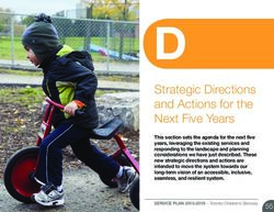 D Strategic Directions and Actions for the Next Five Years - City of Toronto
