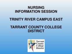 NURSING INFORMATION SESSION TRINITY RIVER CAMPUS EAST TARRANT COUNTY COLLEGE DISTRICT