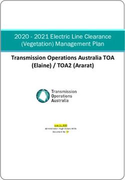 Transmission Operations Australia TOA (Elaine) / TOA2 (Ararat) 2020 - 2021 Electric Line Clearance (Vegetation) Management Plan