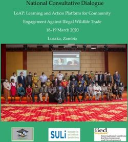 NATIONAL CONSULTATIVE DIALOGUE - LEAP: LEARNING AND ACTION PLATFORM FOR COMMUNITY ENGAGEMENT AGAINST ILLEGAL WILDLIFE TRADE 18-19 MARCH 2020 ...