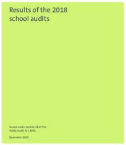 Results of the 2018 school audits - Office of the Auditor ...