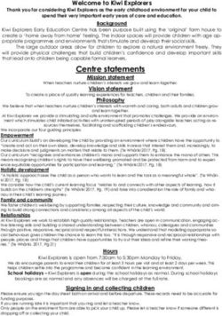 Centre statements Mission statement - Kiwi Explorers ECE