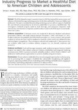 Industry Progress to Market a Healthful Diet to American Children and Adolescents