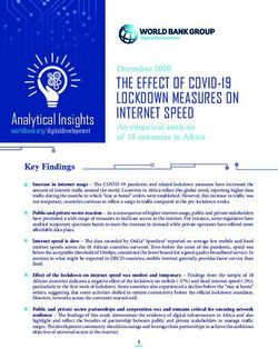 THE EFFECT OF COVID-19 LOCKDOWN MEASURES ON INTERNET SPEED - World Bank Group